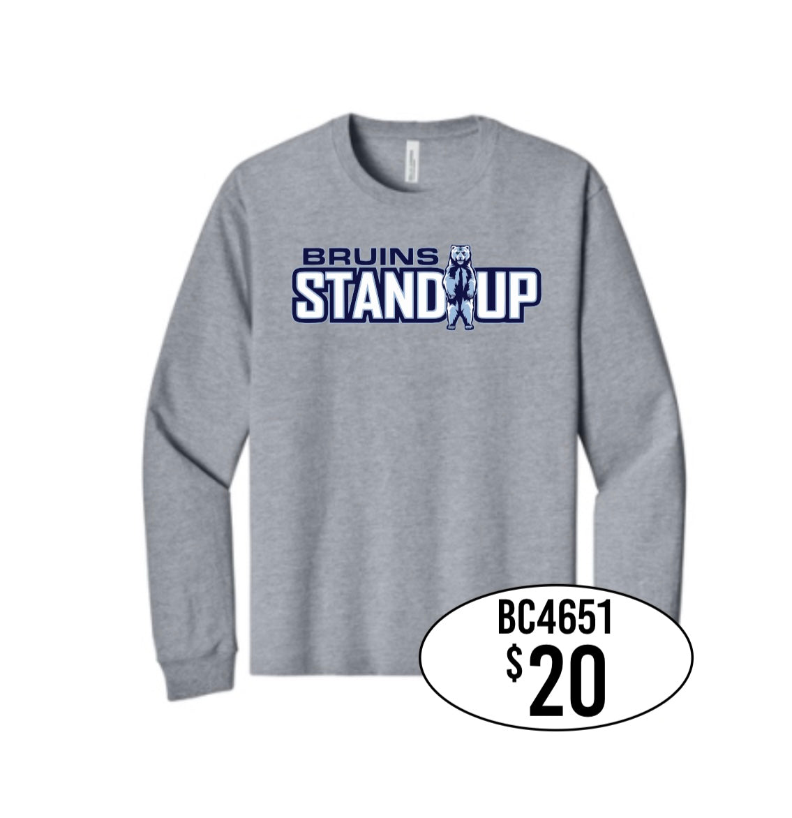 TFHS BELLA+CANVAS® Unisex 7.5-Ounce Heavyweight Long Sleeve Tee in Gray