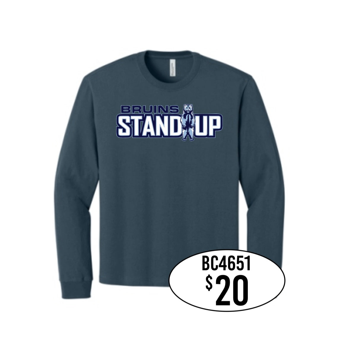 TFHS BELLA+CANVAS® Unisex 7.5-Ounce Heavyweight Long Sleeve Tee in Vintage Navy