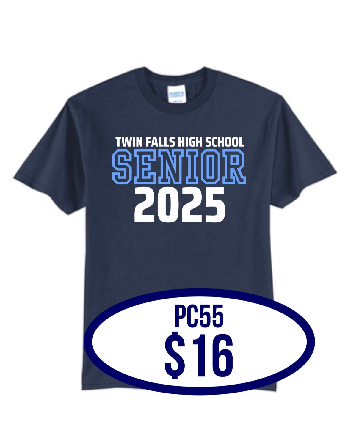 TFHS Spirit Pack Port & Company® Core Blend Tee in Navy