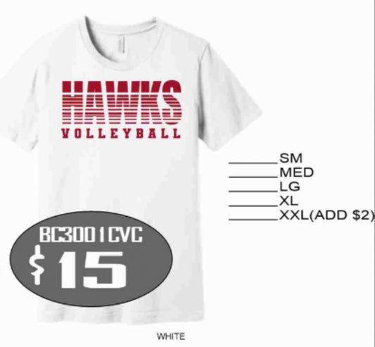 Canyon Ridge Volleyball Tshirt- white