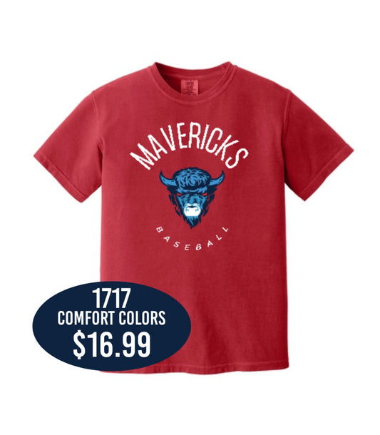 Mavericks 1717  Red Comfort Colors® Heavyweight Ring Spun Tee