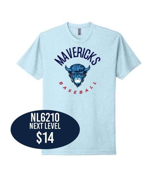 Mavericks Ice Blue Next Level Apparel® Adult CVC Tee
