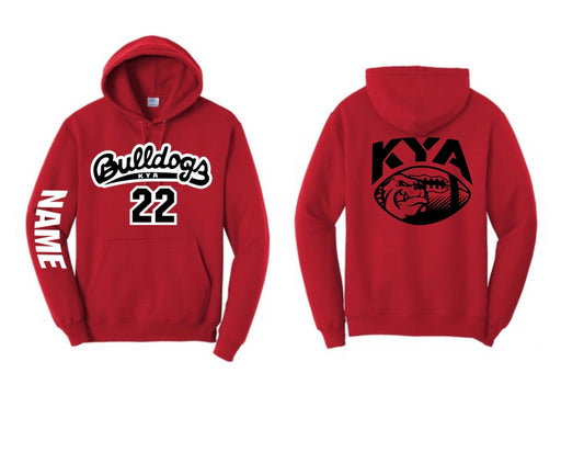 KYA Football hoodie with name/number option- PLEASE ADD CUSTOM INFO IN BOX AT CHECKOUT