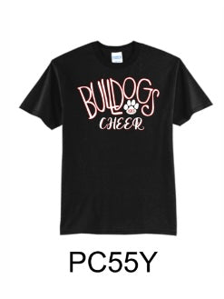 YOUTH Bulldog Cheer Black Port & Company® Youth Core Blend Tee