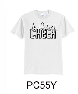YOUTH Bulldog Cheer white Port & Company® Youth Core Blend Tee