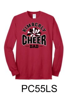 Cheer Dad Red Port & Company® Long Sleeve Core Blend Tee
