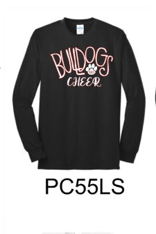Bulldog Cheer Black Port & Company® Long Sleeve Core Blend Tee