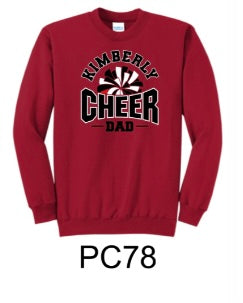 Cheer Dad Red Port & Company® Core Fleece Crewneck Sweatshirt