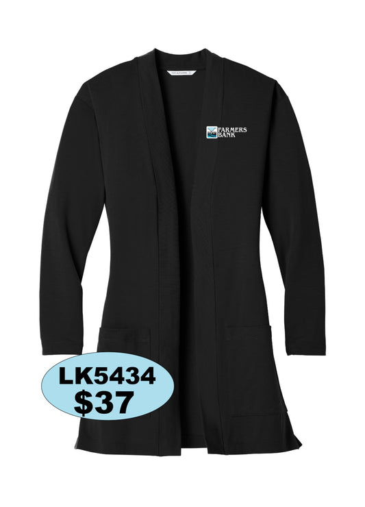 Farmers Bank Port Authority ® Women's Concept Long Pocket Cardigan in Black