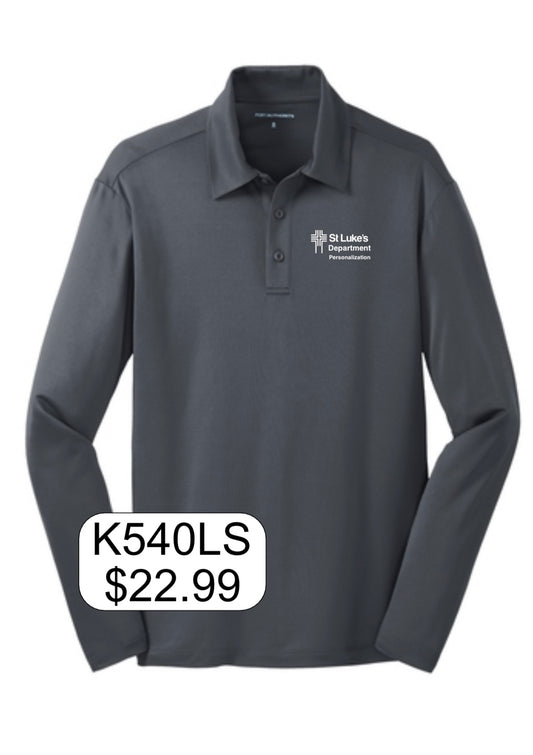St Luke's Port Authority® Silk Touch™ Performance Long Sleeve Polo