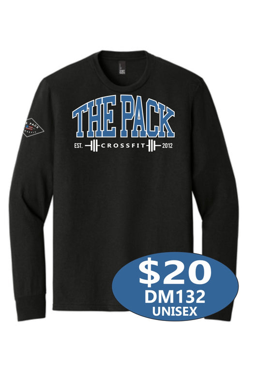 "The Pack" District ® Perfect Tri ® Long Sleeve Tee in Black (unisex)