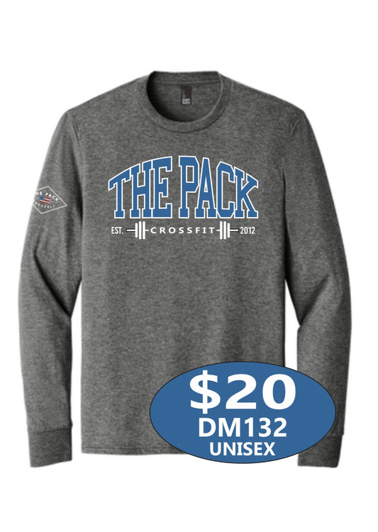 "The Pack" District ® Perfect Tri ® Long Sleeve Tee in Grey Frost (Unisex)