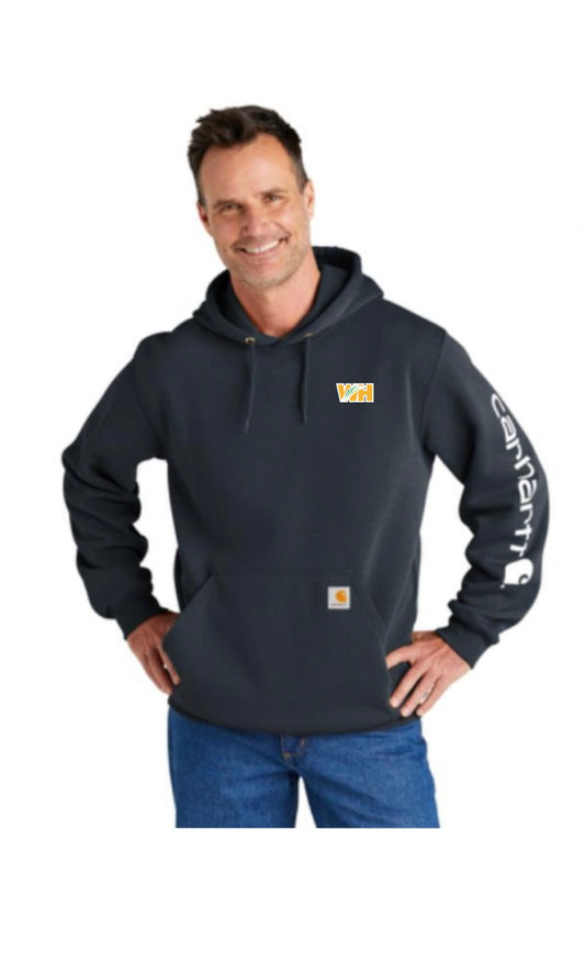 Carhartt Midweight Hooded Logo Sweatshirt in New Navy